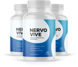 Nervovive nerve support supplement bottle with natural ingredients for nerve health and circulation